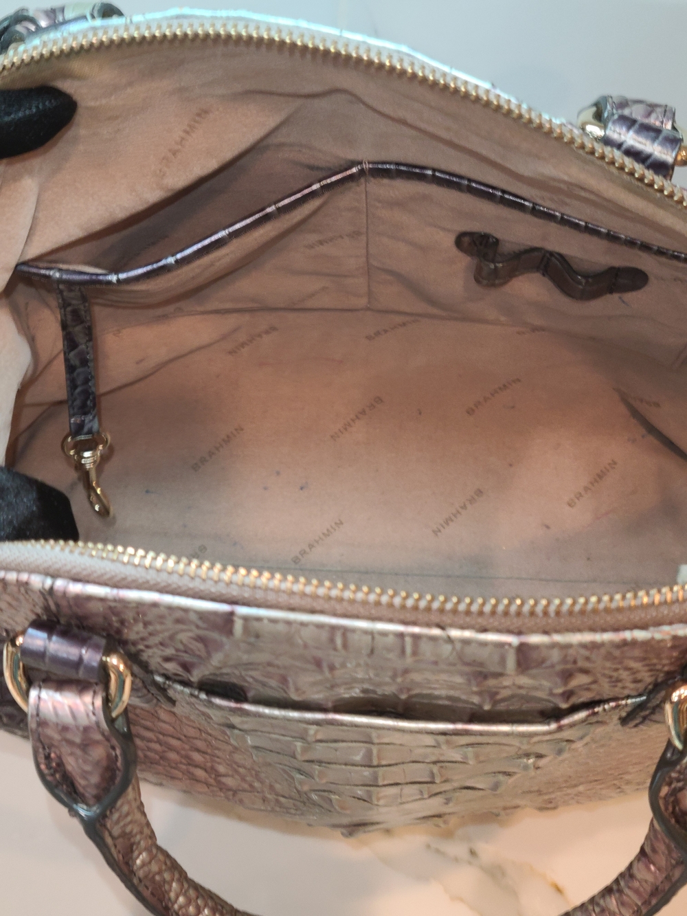 Brahmin Set Smoky Quartz Large Duxbury & Kayla Clutch With Tassel - Picture 9 of 13